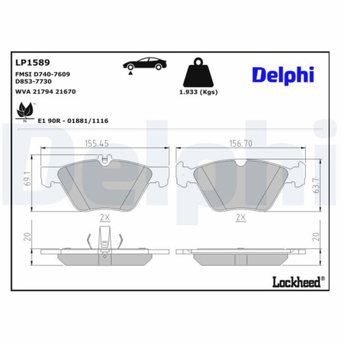 Delphi bremsbeläge satz - delphi,
